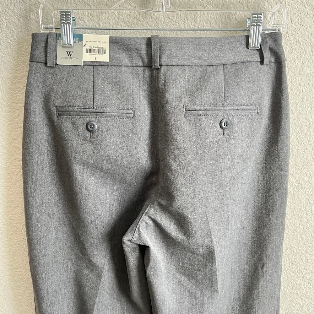 NEW Wortington Heather Gray Mid Rise Trouser Pant Women's 6 Modern Fit Stretch - Picture 5 of 9